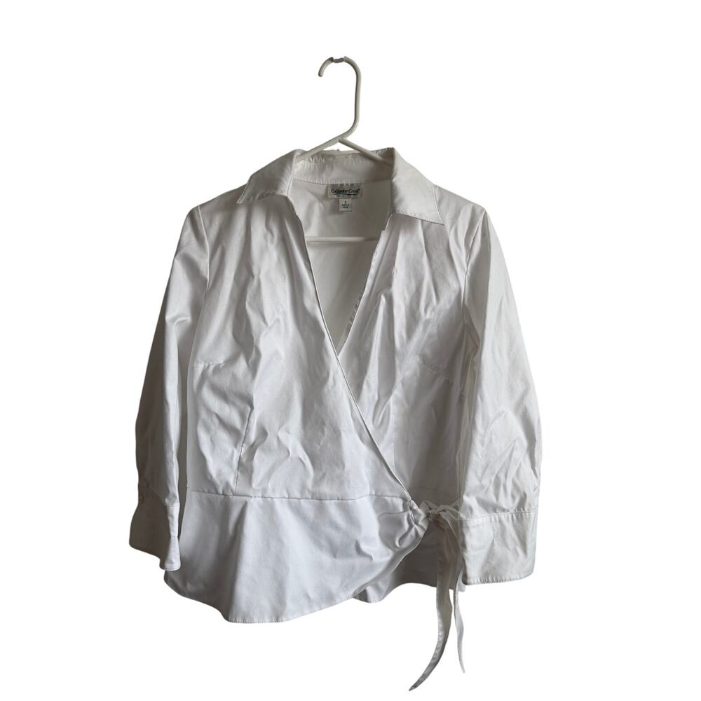 Coldwater Creek Women’s Wrap Collared Shirt Size Small Long Sleeve Top